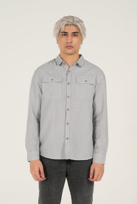 BUTTON DOWN DOBBY CHECK SHIRT