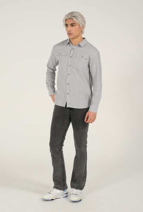 BUTTON DOWN DOBBY CHECK SHIRT