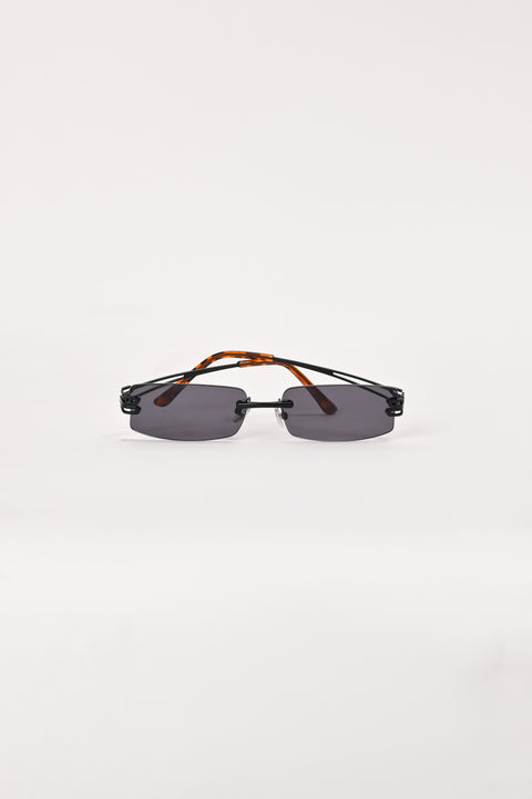 RIMLESS RECTANGULAR SUNGLASSES