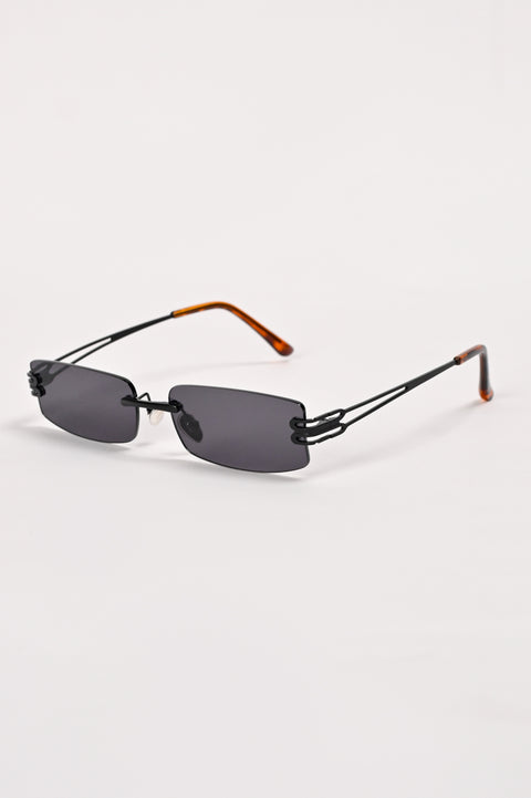 RIMLESS RECTANGULAR SUNGLASSES