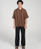 BAGGY FIT BUTTON DOWN TEXTURED PRINTED POLO
