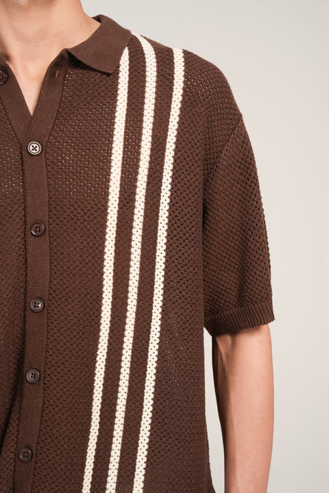 BOXY FIT BUTTON DOWN KNITTED POLO