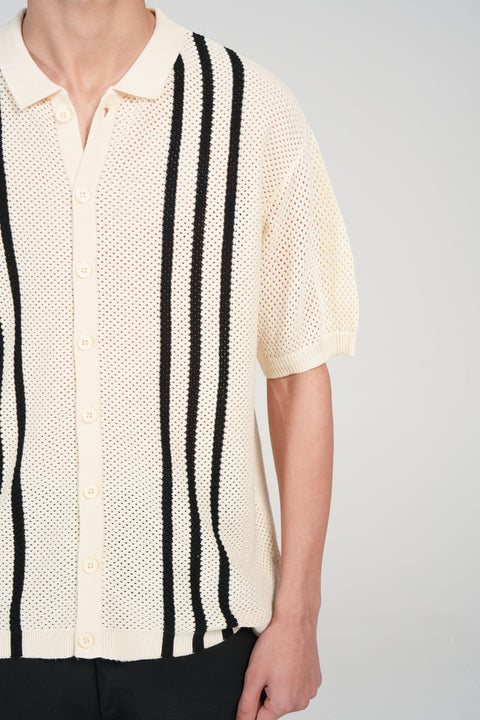 BOXY FIT BUTTON DOWN KNITTED POLO
