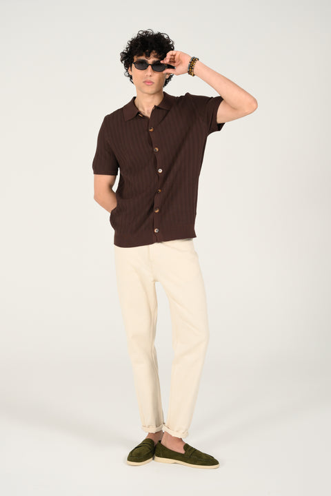 BUTTON DOWN KNITTED POLO