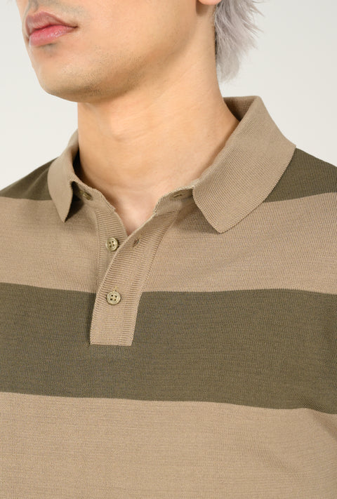 KNITTED STRIPED POLO