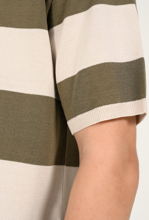 KNITTED STRIPED POLO