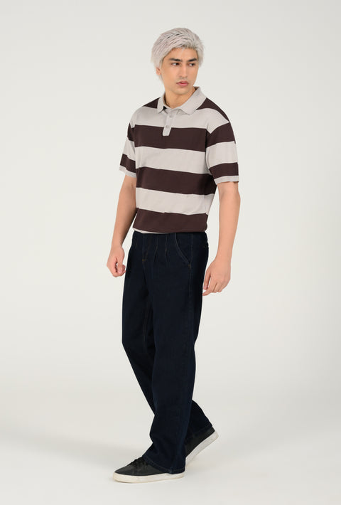 KNITTED STRIPED POLO