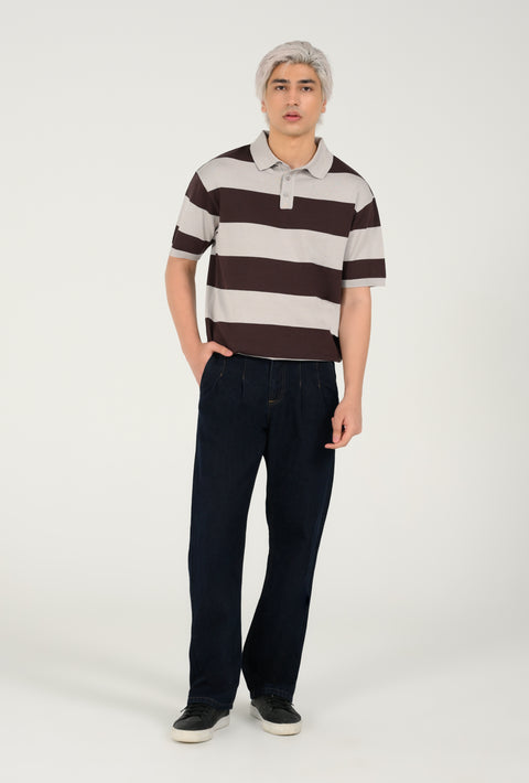 KNITTED STRIPED POLO