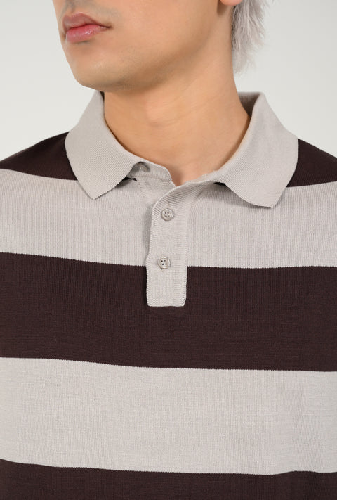 KNITTED STRIPED POLO