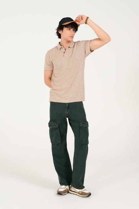 TEXTURED STRIPED POLO