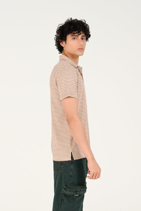 TEXTURED STRIPED POLO