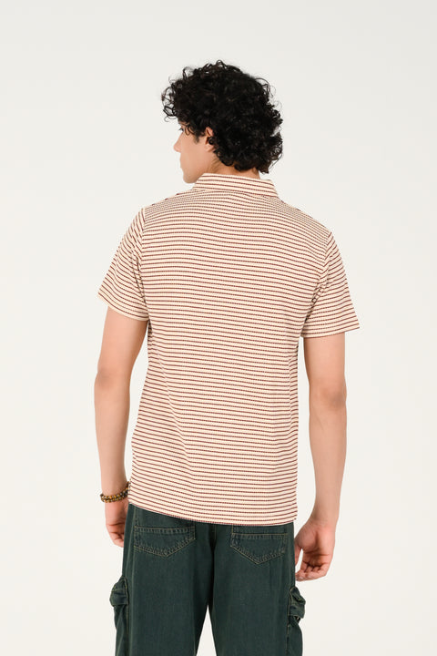 TEXTURED STRIPED POLO