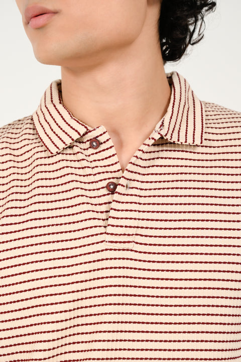 TEXTURED STRIPED POLO