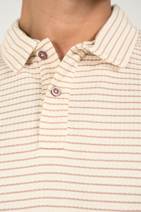TEXTURED STRIPED POLO