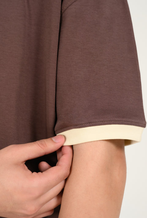 BOXY FIT CONTRAST RESORT COLLAR GRAPHIC POLO