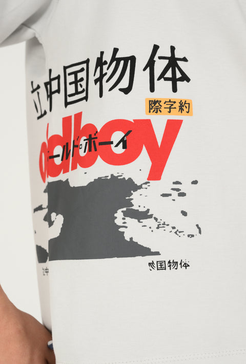 BOXY FIT CONTRAST RESORT COLLAR GRAPHIC POLO