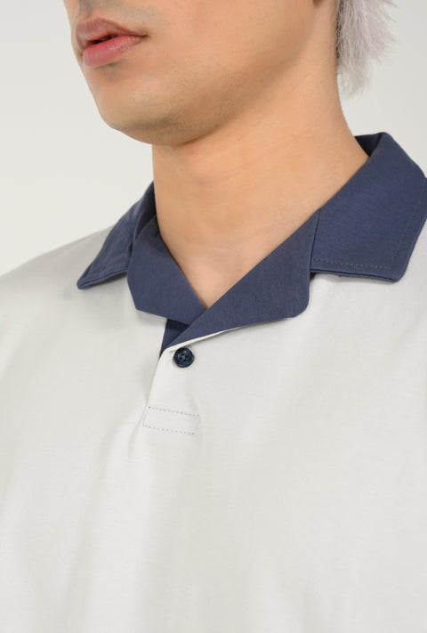 BOXY FIT CONTRAST RESORT COLLAR GRAPHIC POLO
