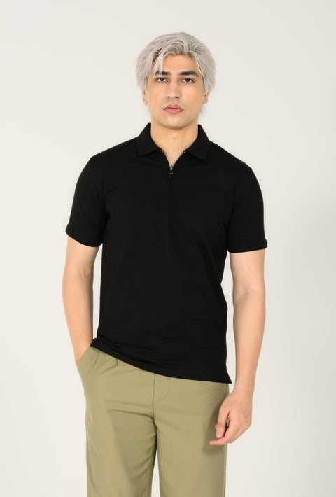 MODAL CLOUD FEEL ZIP PLACKET POLO