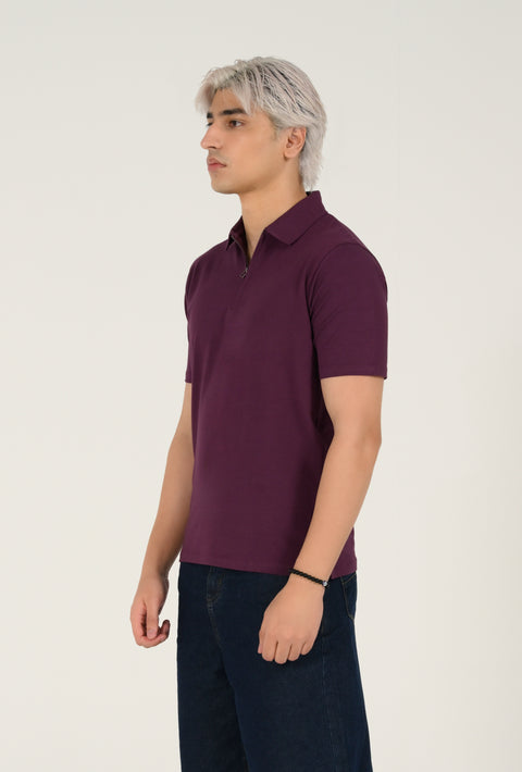 MODAL CLOUD FEEL ZIP PLACKET POLO