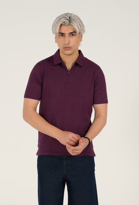 MODAL CLOUD FEEL ZIP PLACKET POLO