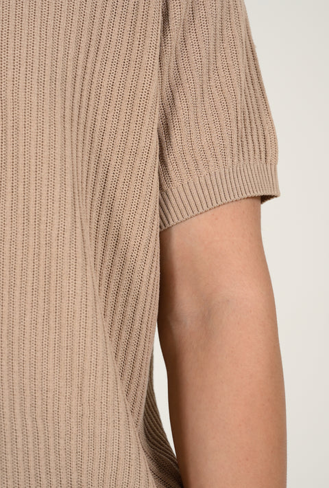 ZIP PLACKET KNITTED POLO