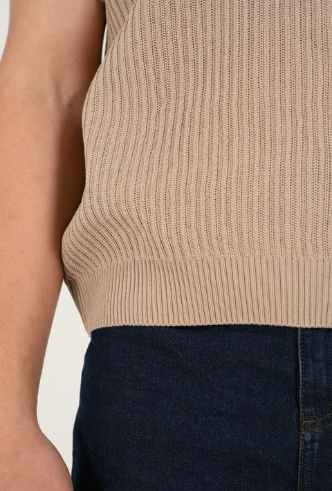 ZIP PLACKET KNITTED POLO