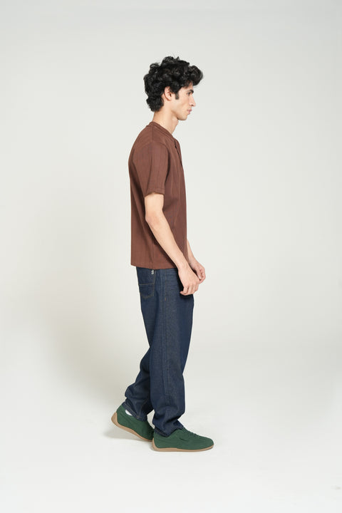 TEXTURED STRIPED HENLEY