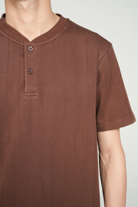 TEXTURED STRIPED HENLEY