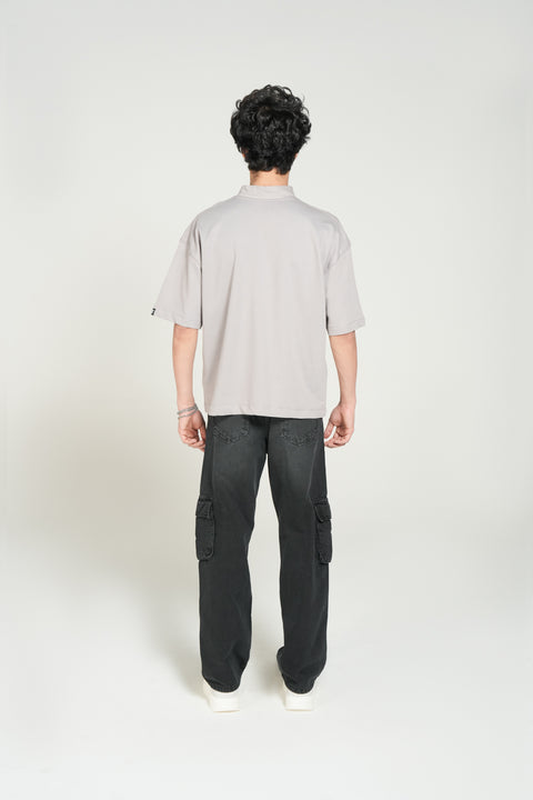 BOXY FIT MOCK NECK TEE