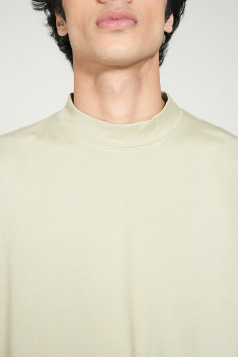 BOXY FIT MOCK NECK TEE