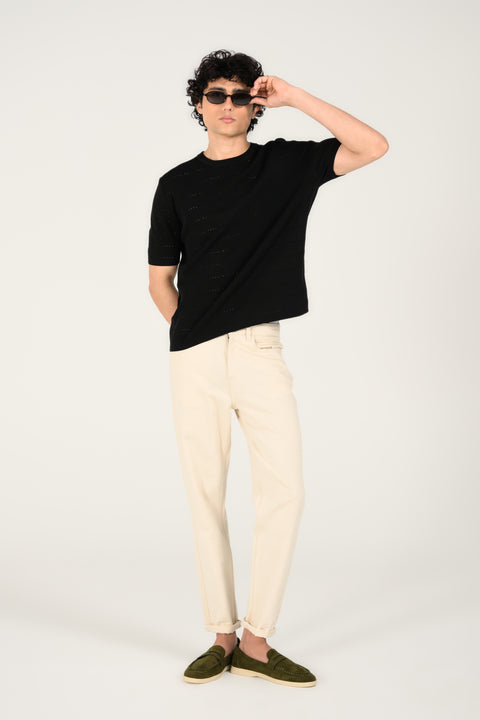 TEXTURED KNITTED TEE