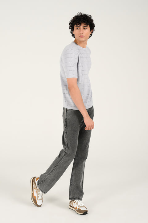 TEXTURED KNITTED TEE