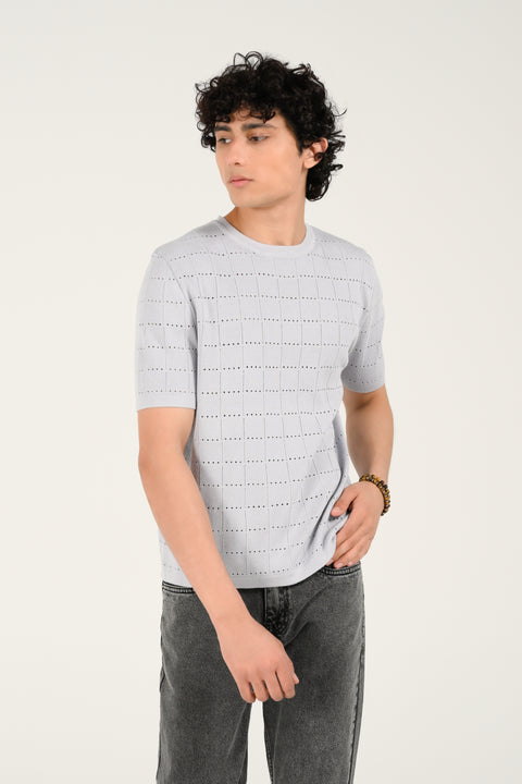TEXTURED KNITTED TEE