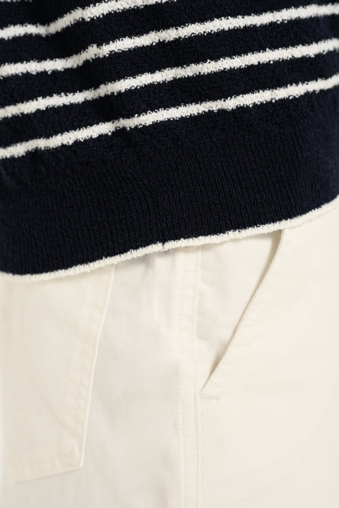 TEXTURED STRIPED KNITTED TEE