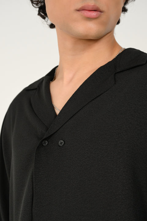 BAGGY FIT KIMONO SLEEVE RESORT COLLAR SHIRT