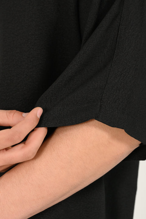 BAGGY FIT KIMONO SLEEVE RESORT COLLAR SHIRT