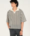 BOXY FIT JOHNNY COLLAR JACQUARD SHIRT