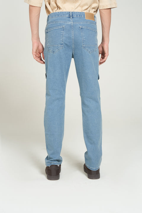 SLIM RELAXED FIT CARGO DENIM