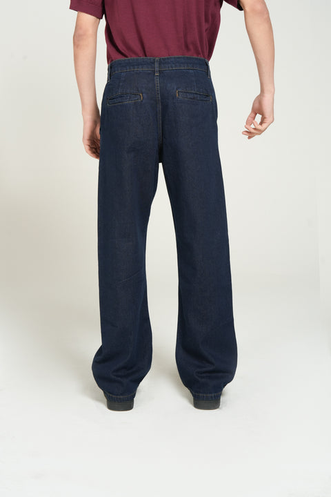 WIDE LEG FIT PLEATED CHINO DENIM