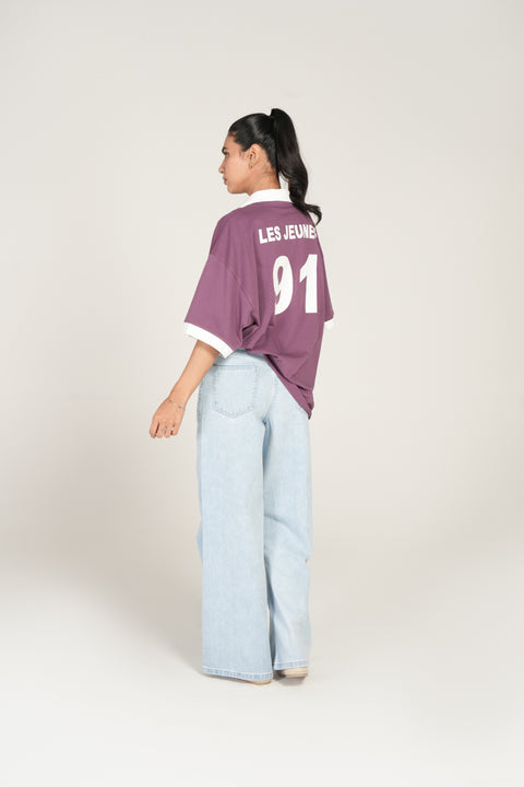 GRAPHIC OVERSIZED POLO TEE