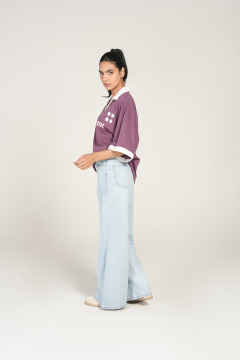 GRAPHIC OVERSIZED POLO TEE