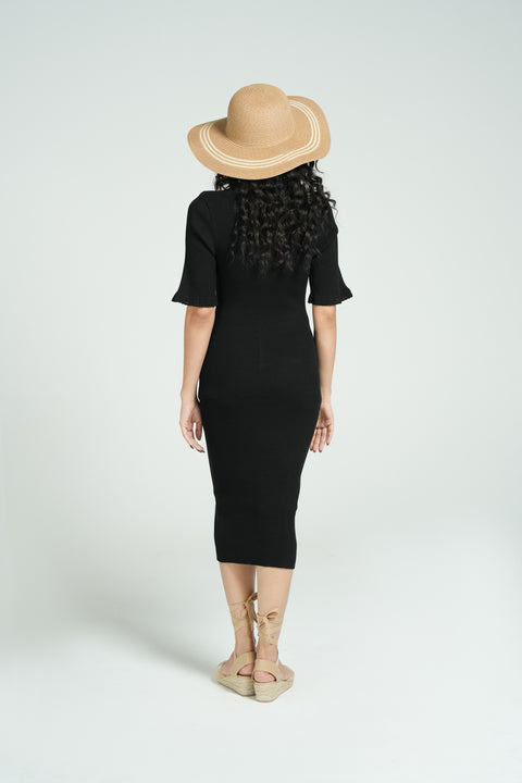 KNIT LACE DETAIL DRESS