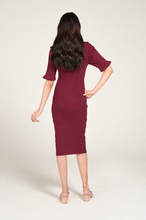 KNIT LACE DETAIL DRESS