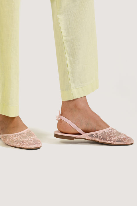 MESH EMBROIDERED MULES