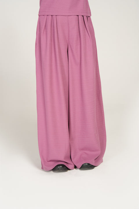 TEXTURED WIDE LEG TROUSERS