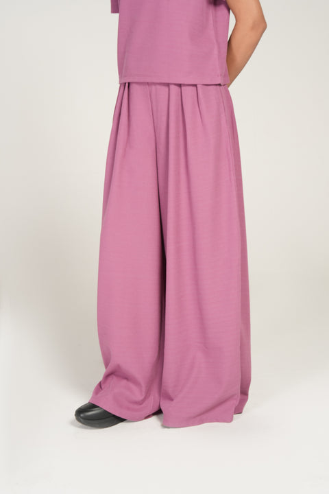 TEXTURED WIDE LEG TROUSERS