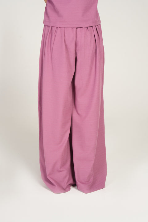 TEXTURED WIDE LEG TROUSERS