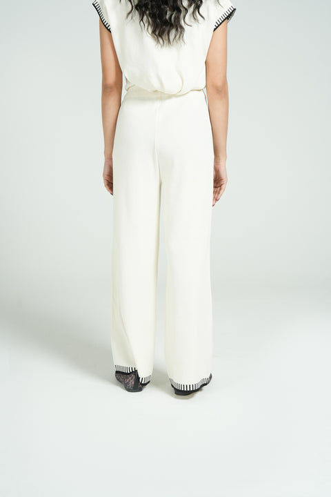 CONTRAST KNIT TROUSER