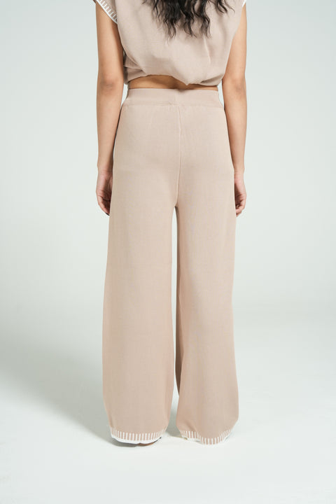 CONTRAST KNIT TROUSER
