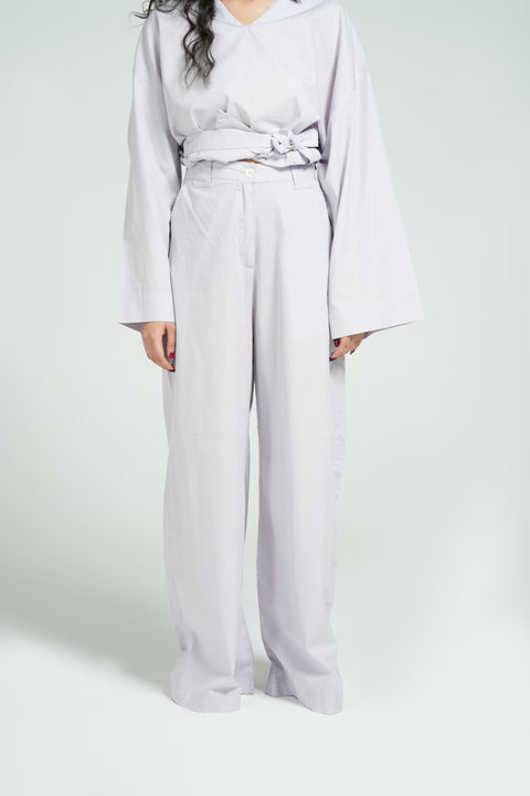 PINSTRIPED MEGA WIDE TROUSERS